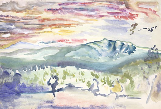 E. E. Cummings (American, 1894–1962), Chocorua Landscape. Watercolor, 12 × 18 in.